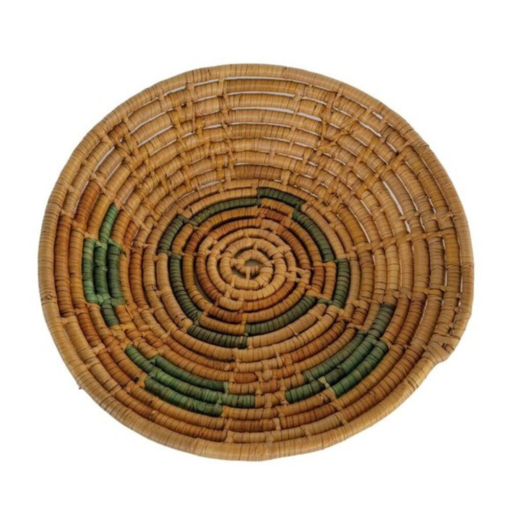 Handwoven Wicker Wall Basket Small Round Tray Boho Natural Home Decor